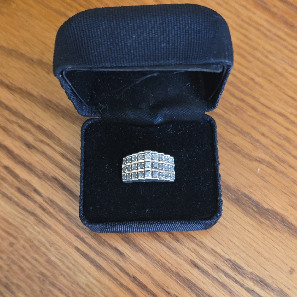 Elegant Silver and Gold Ring 925/ 10k/ Stamped 925  Sz 7.0 .